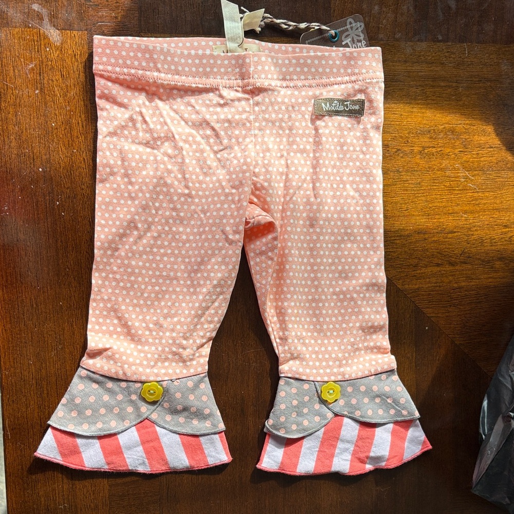 Matilda Jane Peach Polka Dot Ruffle Pants